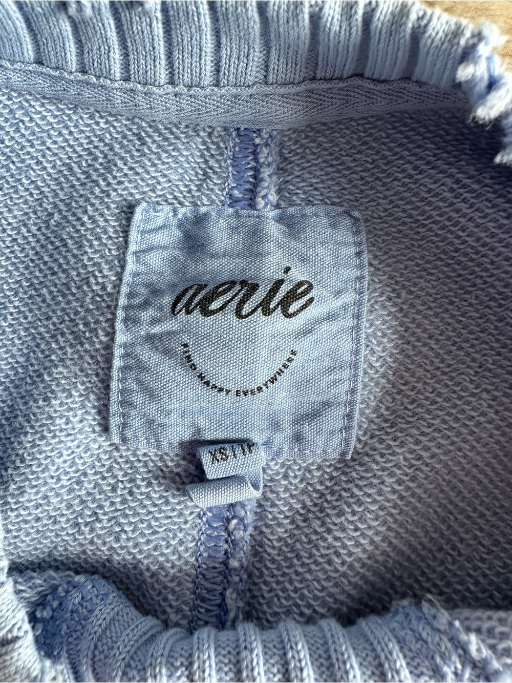 Aerie Oversized Crewneck Sweatshirt Baby Blue XS - Picture 3 of 4